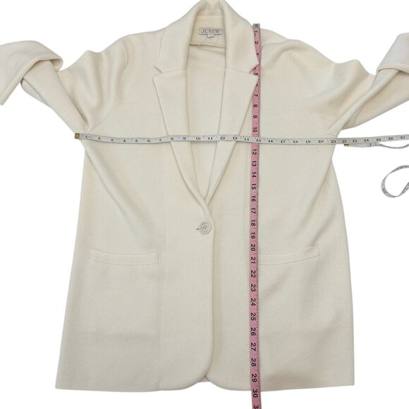 J. Crew Cecile Relaxed Sweater Blazer Ivory Medium - Picture 10 of 15